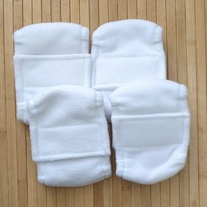 Male Dog WhiteBelly Band Diapers, Set of 4, Super Soft Fleece, NEW, Size Medium